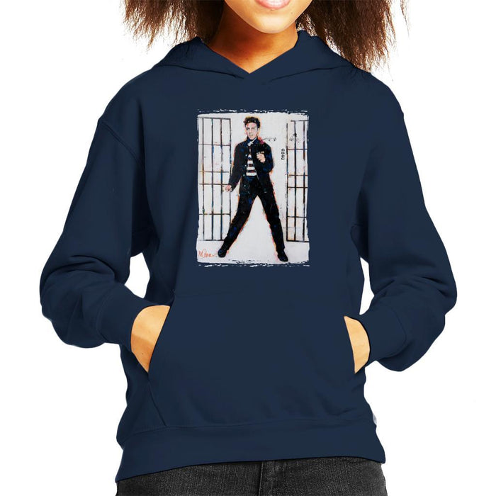 Sidney Maurer Original Portrait Of Elvis Presley Jailhouse Rock Kids Hooded Sweatshirt - Kids Boys Hooded Sweatshirt