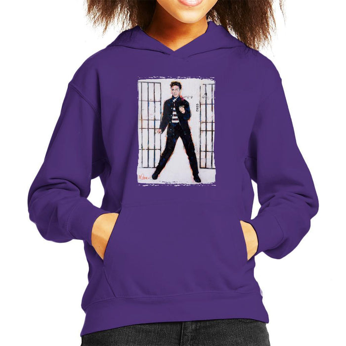 Sidney Maurer Original Portrait Of Elvis Presley Jailhouse Rock Kids Hooded Sweatshirt - Kids Boys Hooded Sweatshirt