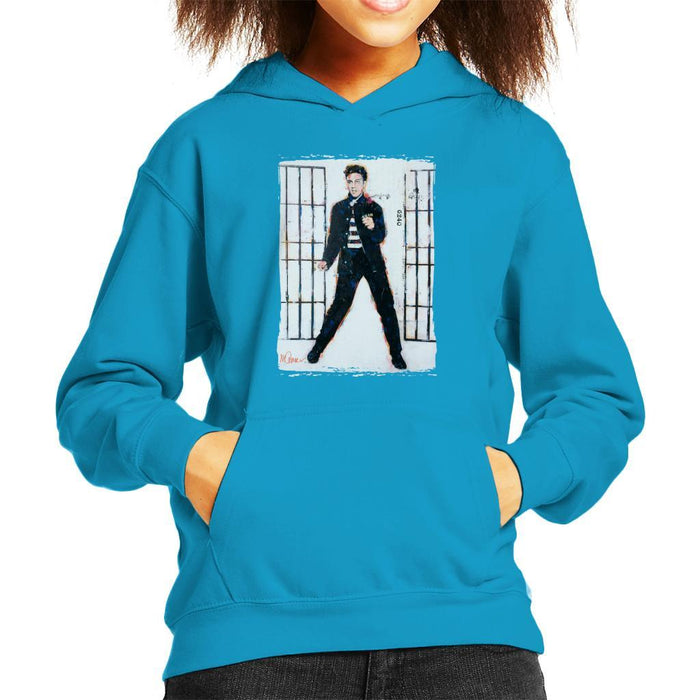 Sidney Maurer Original Portrait Of Elvis Presley Jailhouse Rock Kids Hooded Sweatshirt - Kids Boys Hooded Sweatshirt