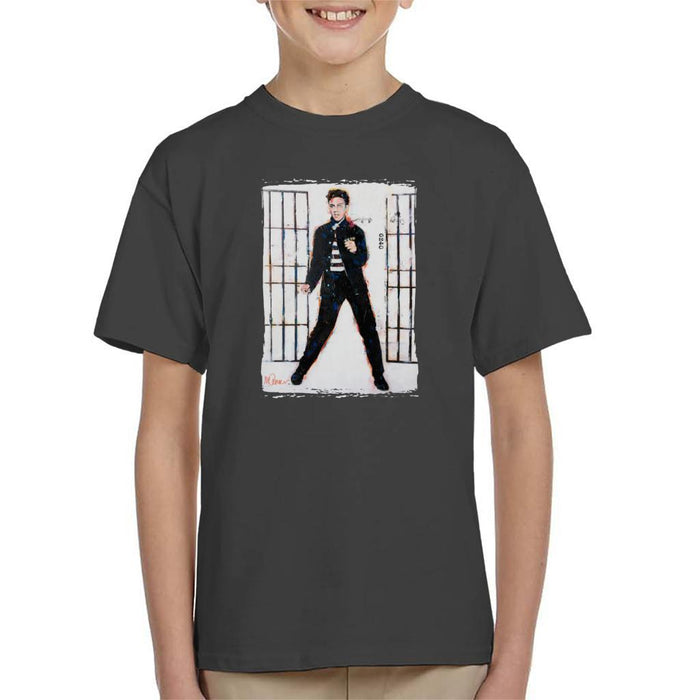 Sidney Maurer Original Portrait Of Elvis Presley Jailhouse Rock Kids T-Shirt - Kids Boys T-Shirt