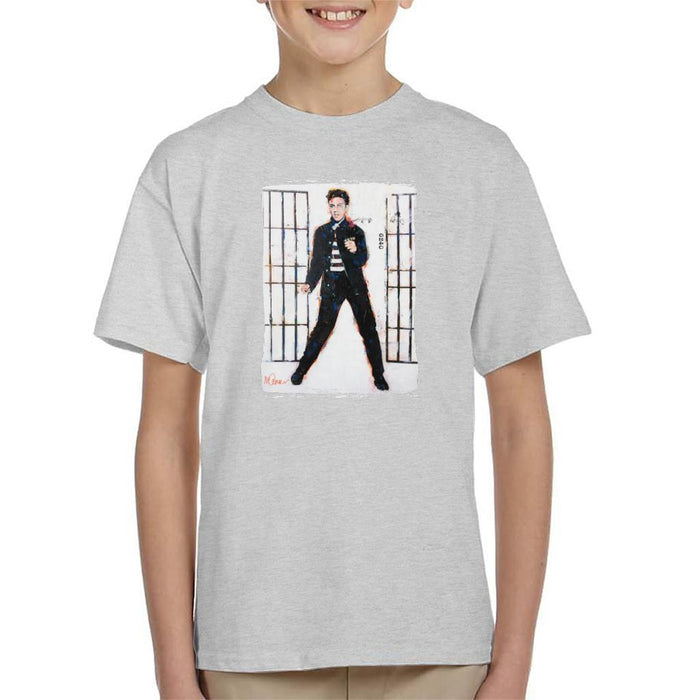 Sidney Maurer Original Portrait Of Elvis Presley Jailhouse Rock Kids T-Shirt - Kids Boys T-Shirt