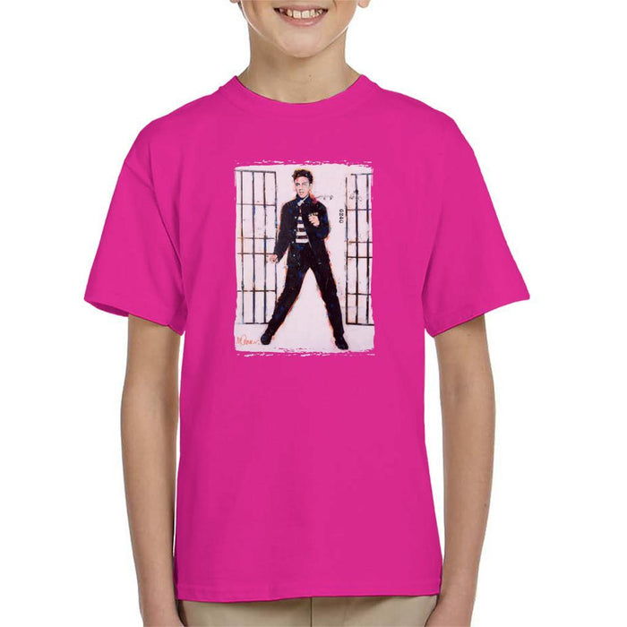 Sidney Maurer Original Portrait Of Elvis Presley Jailhouse Rock Kids T-Shirt - Kids Boys T-Shirt