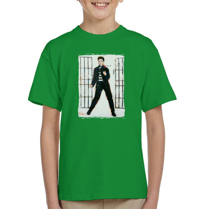 Sidney Maurer Original Portrait Of Elvis Presley Jailhouse Rock Kids T-Shirt - Kids Boys T-Shirt