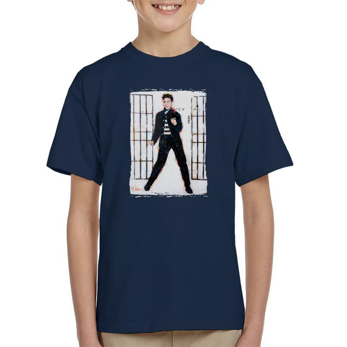 Sidney Maurer Original Portrait Of Elvis Presley Jailhouse Rock Kids T-Shirt - Kids Boys T-Shirt