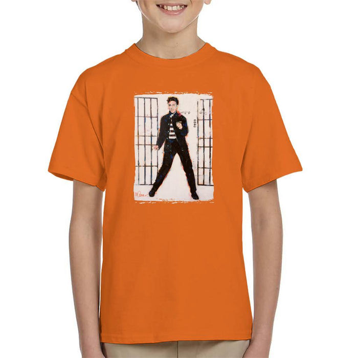 Sidney Maurer Original Portrait Of Elvis Presley Jailhouse Rock Kids T-Shirt - Kids Boys T-Shirt