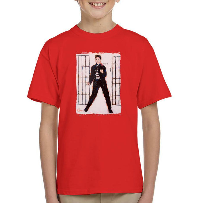 Sidney Maurer Original Portrait Of Elvis Presley Jailhouse Rock Kids T-Shirt - Kids Boys T-Shirt