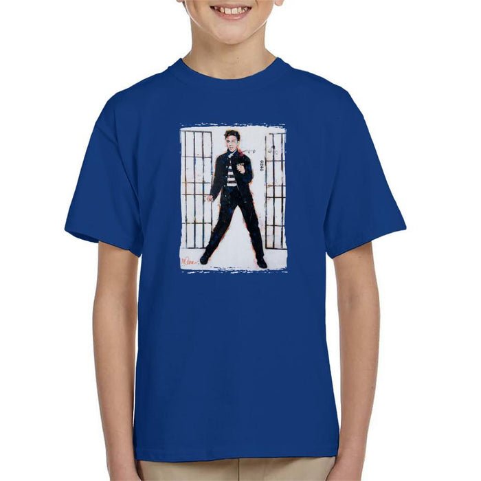Sidney Maurer Original Portrait Of Elvis Presley Jailhouse Rock Kids T-Shirt - Kids Boys T-Shirt
