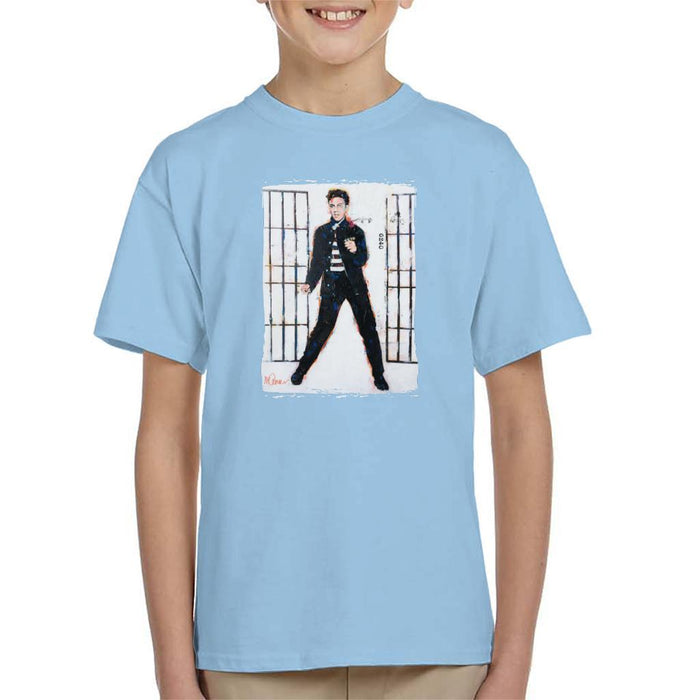 Sidney Maurer Original Portrait Of Elvis Presley Jailhouse Rock Kids T-Shirt - Kids Boys T-Shirt
