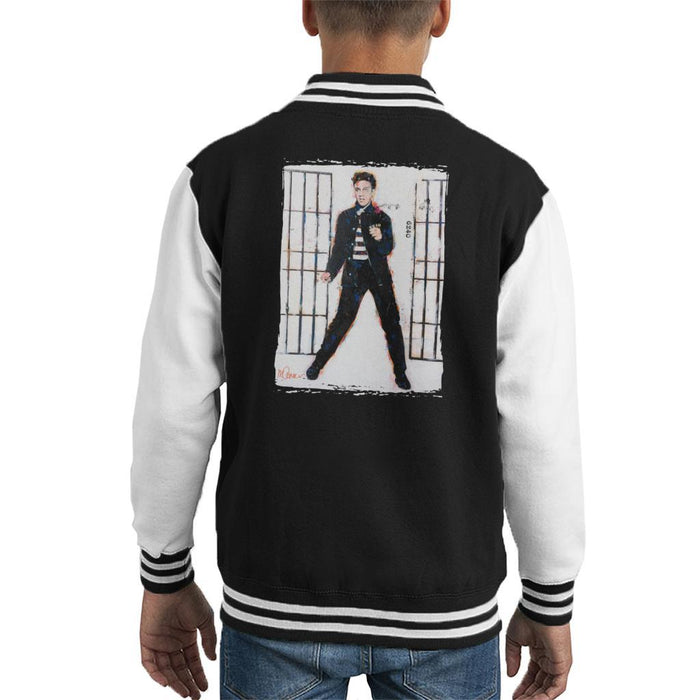 Sidney Maurer Original Portrait Of Elvis Presley Jailhouse Rock Kids Varsity Jacket - Kids Boys Varsity Jacket