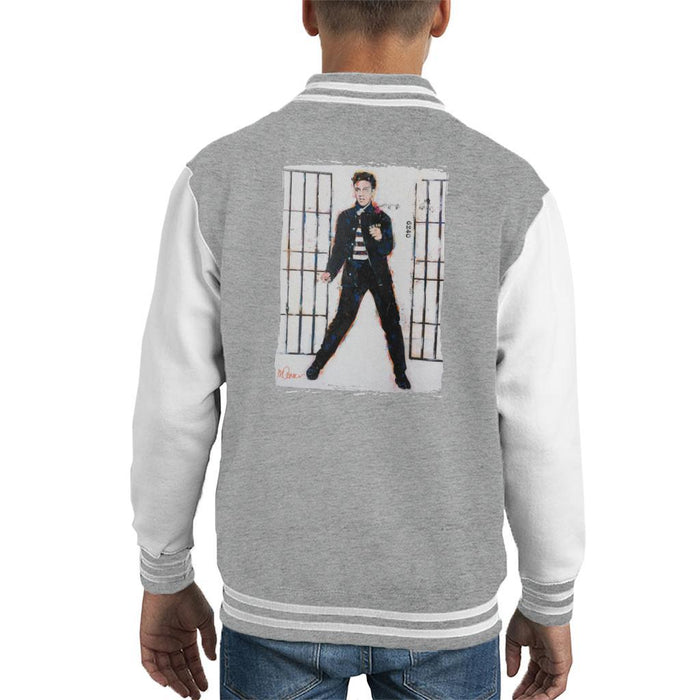 Sidney Maurer Original Portrait Of Elvis Presley Jailhouse Rock Kids Varsity Jacket - Kids Boys Varsity Jacket