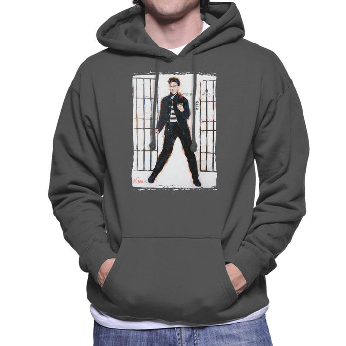 Sidney Maurer Original Portrait Of Elvis Presley Jailhouse Rock Mens Hooded Sweatshirt - Mens Hooded Sweatshirt