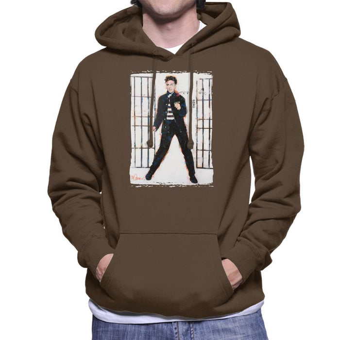 Sidney Maurer Original Portrait Of Elvis Presley Jailhouse Rock Mens Hooded Sweatshirt - Mens Hooded Sweatshirt