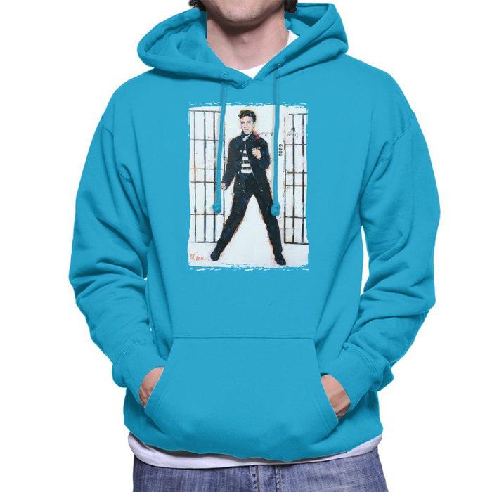 Sidney Maurer Original Portrait Of Elvis Presley Jailhouse Rock Mens Hooded Sweatshirt - Mens Hooded Sweatshirt