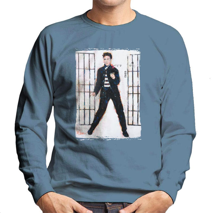 Sidney Maurer Original Portrait Of Elvis Presley Jailhouse Rock Mens Sweatshirt - Mens Sweatshirt