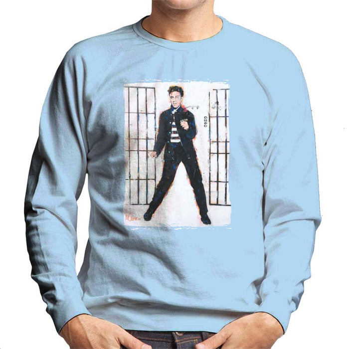 Sidney Maurer Original Portrait Of Elvis Presley Jailhouse Rock Mens Sweatshirt - Mens Sweatshirt