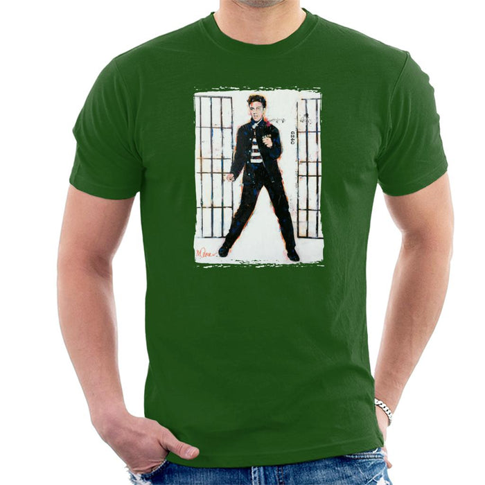 Sidney Maurer Original Portrait Of Elvis Presley Jailhouse Rock Men's T-Shirt
