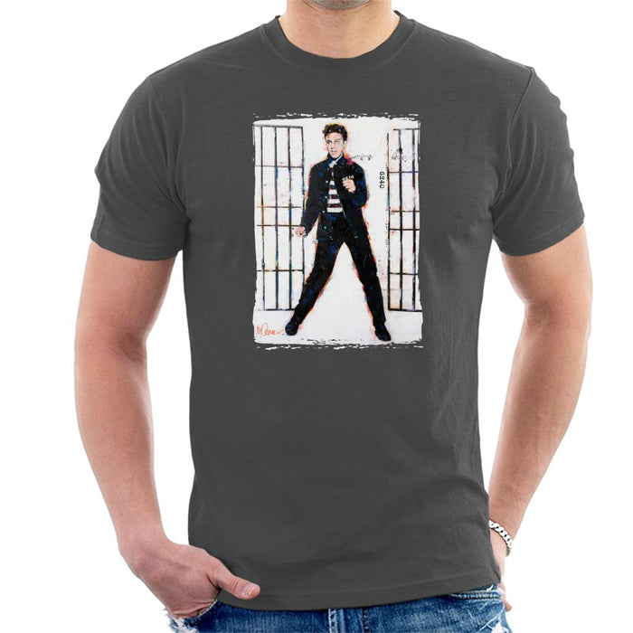 Sidney Maurer Original Portrait Of Elvis Presley Jailhouse Rock Men's T-Shirt
