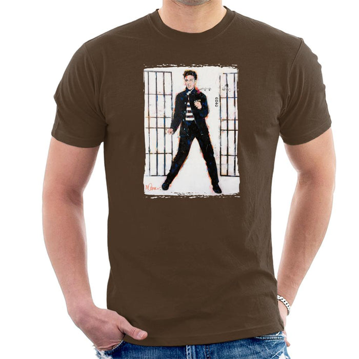 Sidney Maurer Original Portrait Of Elvis Presley Jailhouse Rock Men's T-Shirt