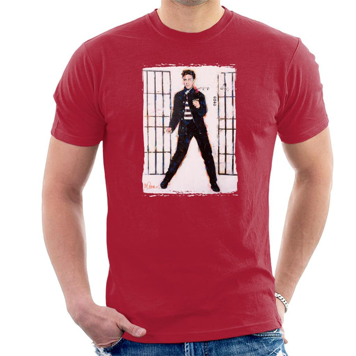Sidney Maurer Original Portrait Of Elvis Presley Jailhouse Rock Men's T-Shirt
