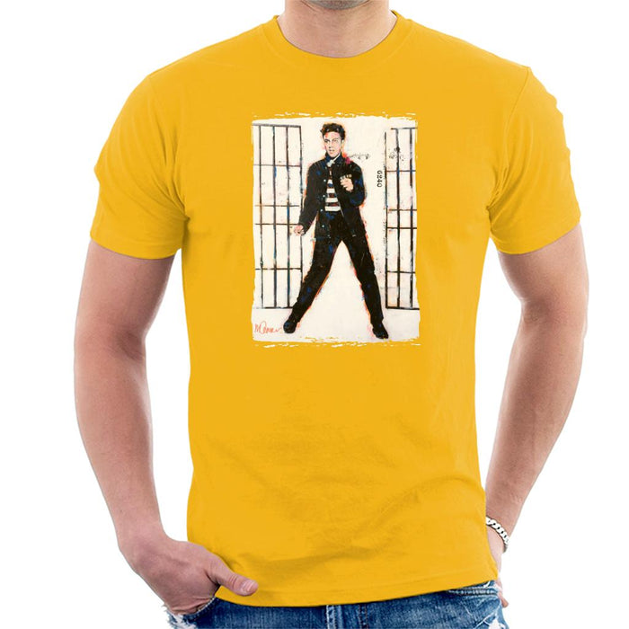 Sidney Maurer Original Portrait Of Elvis Presley Jailhouse Rock Men's T-Shirt
