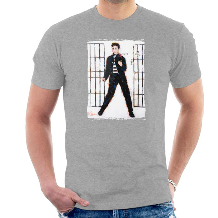 Sidney Maurer Original Portrait Of Elvis Presley Jailhouse Rock Men's T-Shirt