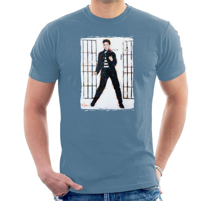 Sidney Maurer Original Portrait Of Elvis Presley Jailhouse Rock Men's T-Shirt