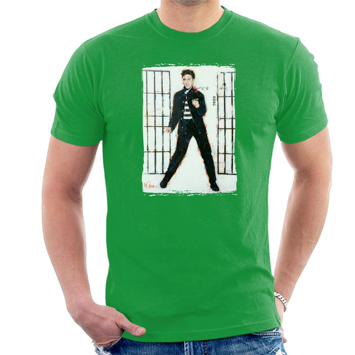 Sidney Maurer Original Portrait Of Elvis Presley Jailhouse Rock Men's T-Shirt