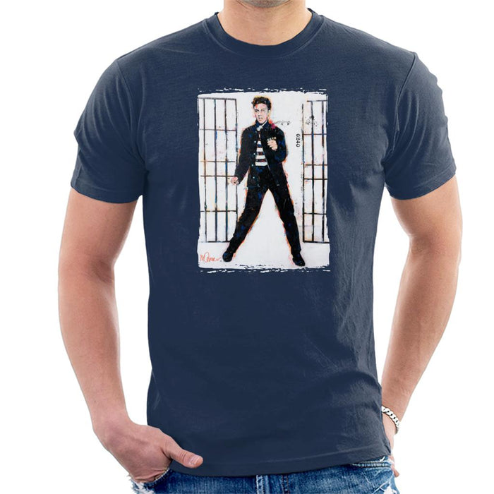 Sidney Maurer Original Portrait Of Elvis Presley Jailhouse Rock Men's T-Shirt