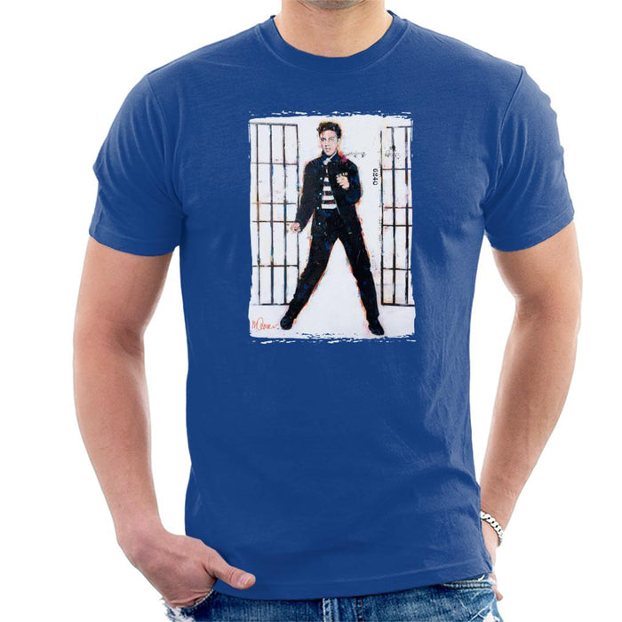 Sidney Maurer Original Portrait Of Elvis Presley Jailhouse Rock Men's T-Shirt