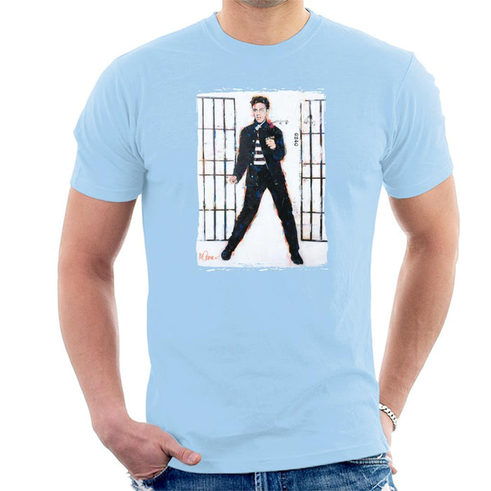 Sidney Maurer Original Portrait Of Elvis Presley Jailhouse Rock Men's T-Shirt