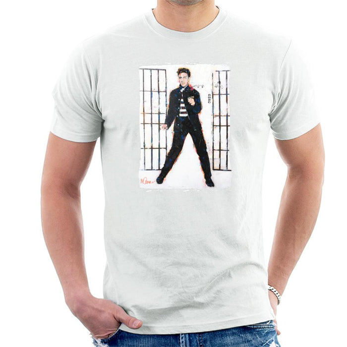 Sidney Maurer Original Portrait Of Elvis Presley Jailhouse Rock Men's T-Shirt
