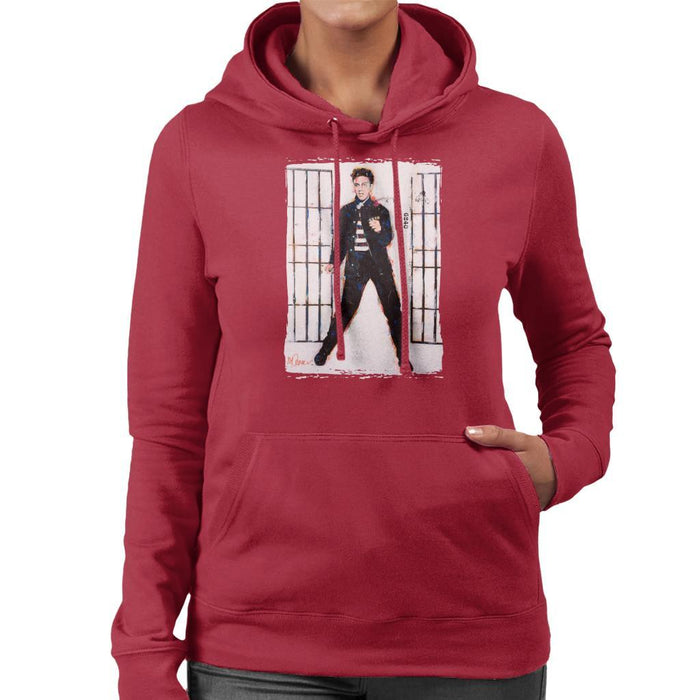 Sidney Maurer Original Portrait Of Elvis Presley Jailhouse Rock Womens Hooded Sweatshirt - Womens Hooded Sweatshirt