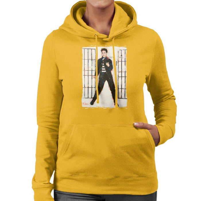 Sidney Maurer Original Portrait Of Elvis Presley Jailhouse Rock Womens Hooded Sweatshirt - Womens Hooded Sweatshirt
