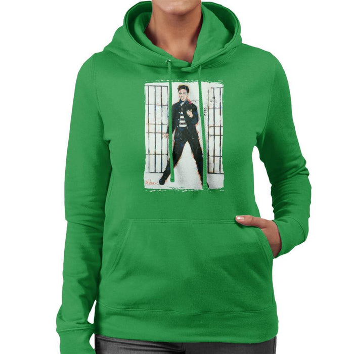 Sidney Maurer Original Portrait Of Elvis Presley Jailhouse Rock Womens Hooded Sweatshirt - Womens Hooded Sweatshirt