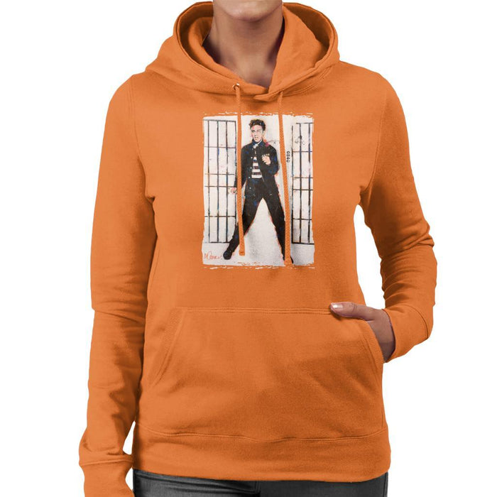 Sidney Maurer Original Portrait Of Elvis Presley Jailhouse Rock Womens Hooded Sweatshirt - Womens Hooded Sweatshirt