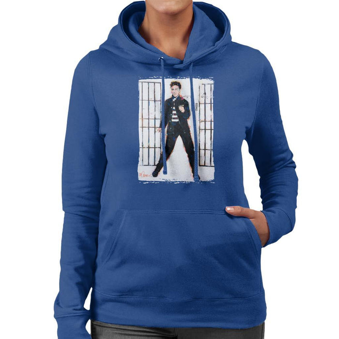 Sidney Maurer Original Portrait Of Elvis Presley Jailhouse Rock Womens Hooded Sweatshirt - Womens Hooded Sweatshirt