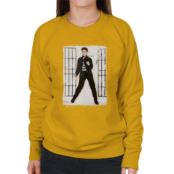Sidney Maurer Original Portrait Of Elvis Presley Jailhouse Rock Womens Sweatshirt - Womens Sweatshirt