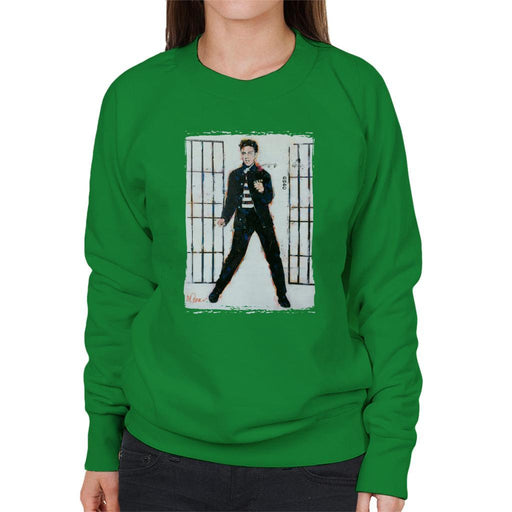 Sidney Maurer Original Portrait Of Elvis Presley Jailhouse Rock Womens Sweatshirt - Womens Sweatshirt