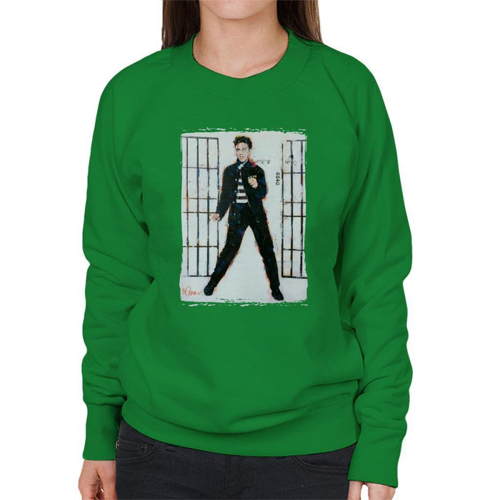 Sidney Maurer Original Portrait Of Elvis Presley Jailhouse Rock Womens Sweatshirt - Womens Sweatshirt
