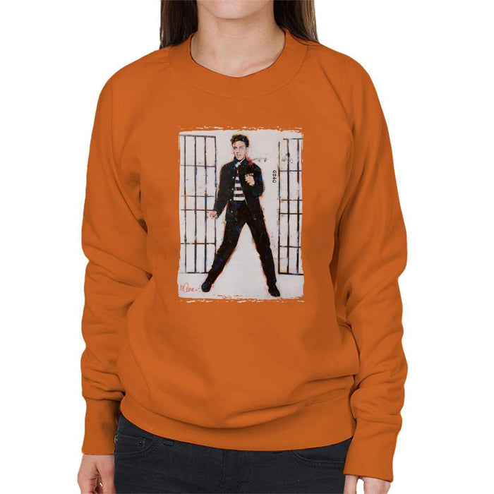 Sidney Maurer Original Portrait Of Elvis Presley Jailhouse Rock Womens Sweatshirt - Womens Sweatshirt