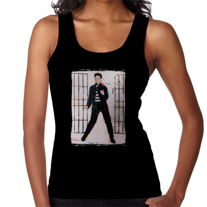 Sidney Maurer Original Portrait Of Elvis Presley Jailhouse Rock Womens Vest - Womens Vest