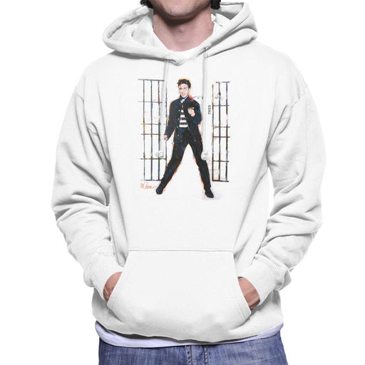 Sidney Maurer Original Portrait Of Elvis Presley Dark Jailhouse Rock Mens Hooded Sweatshirt - Mens Hooded Sweatshirt