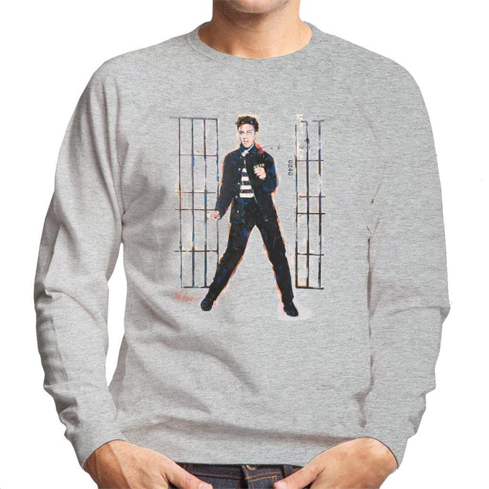 Sidney Maurer Original Portrait Of Elvis Presley Dark Jailhouse Rock Mens Sweatshirt - Mens Sweatshirt