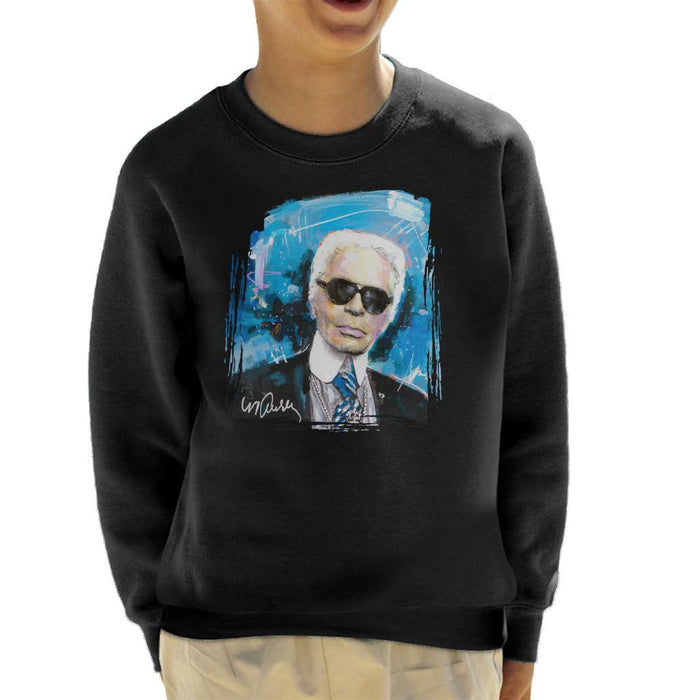 Sidney Maurer Original Portrait Of Karl Lagerfeld Kids Sweatshirt - Kids Boys Sweatshirt