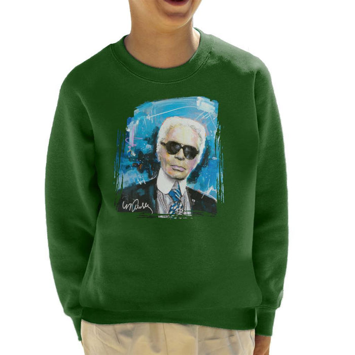 Sidney Maurer Original Portrait Of Karl Lagerfeld Kids Sweatshirt - Kids Boys Sweatshirt