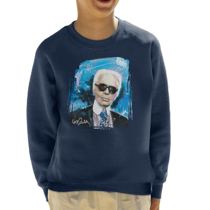 Sidney Maurer Original Portrait Of Karl Lagerfeld Kids Sweatshirt - Kids Boys Sweatshirt