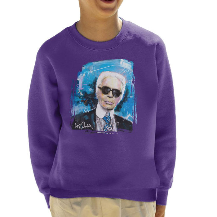 Sidney Maurer Original Portrait Of Karl Lagerfeld Kids Sweatshirt - Kids Boys Sweatshirt