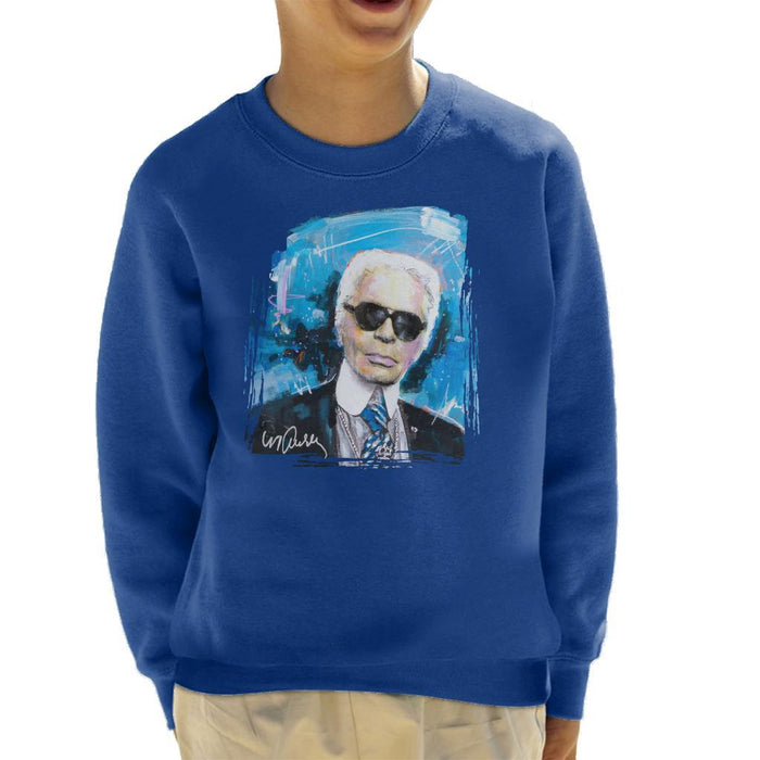Sidney Maurer Original Portrait Of Karl Lagerfeld Kids Sweatshirt - Kids Boys Sweatshirt