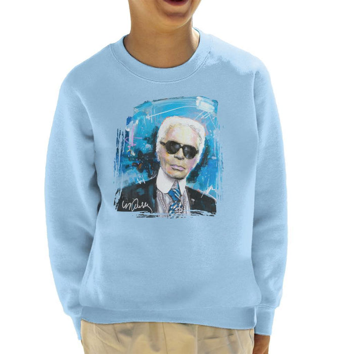 Sidney Maurer Original Portrait Of Karl Lagerfeld Kids Sweatshirt - Kids Boys Sweatshirt