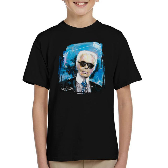 Sidney Maurer Original Portrait Of Karl Lagerfeld Kids T-Shirt - Kids Boys T-Shirt